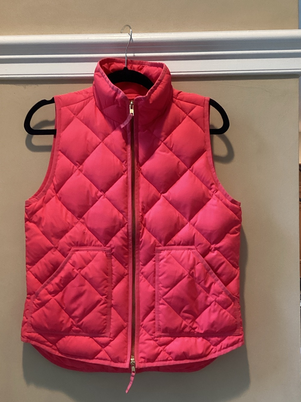 J. Crew Quilted Puffer Vest - Hot Pink